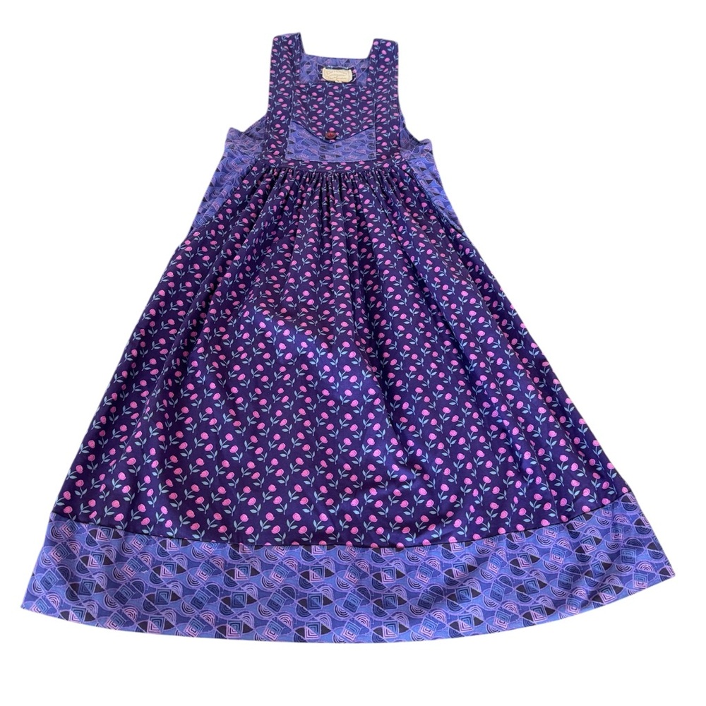 Dee’s Designs Vintage Overall Dress‎ SZ S handmade teacher SZ S Purple Pink Rose